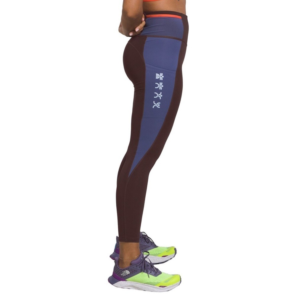 NEW The North Face Trailwear High Rise 7/8 Leggings Coal Brown Cave Blue Large